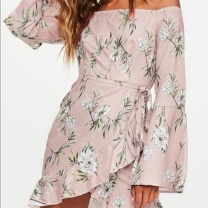 Misguided off shoulder mini dress